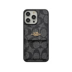 Classic iPhone Case With Card Holder Wallet Coffee -SZK240425
