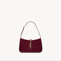 Saint Laurent Le 5 à 7 Patent Leather Hobo – Burgundy Elegance