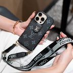 Luxury Crossbody iPhone Case with Card Holder & Strap