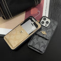 Classic iPhone Case With Card Holder Wallet Coffee -SZK240425