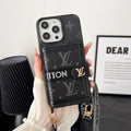 Luxury Card Bag Chain Black & White iPhone Case