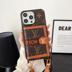 Luxury Card Bag Chain Classic Brown iPhone Case