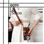 Luxury Card Bag Chain Classic Brown iPhone Case