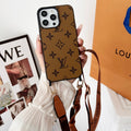 Luxury Brown Crossbody iPhone Case