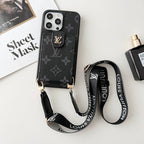 Luxury Black & White Crossbody Card Bag iPhone Case