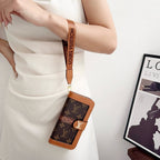 Luxury Luxury Pattern Wallet iPhone Case with Card Holder and Strap