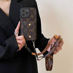 Luxury Card Bag Chain Brown iPhone Case