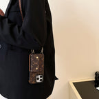 Luxury Card Bag Chain Brown iPhone Case