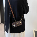 Luxury Card Bag Chain Brown iPhone Case