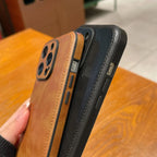 Premium Vintage Leather iPhone Case – Soft Touch Shockproof Protective Cover