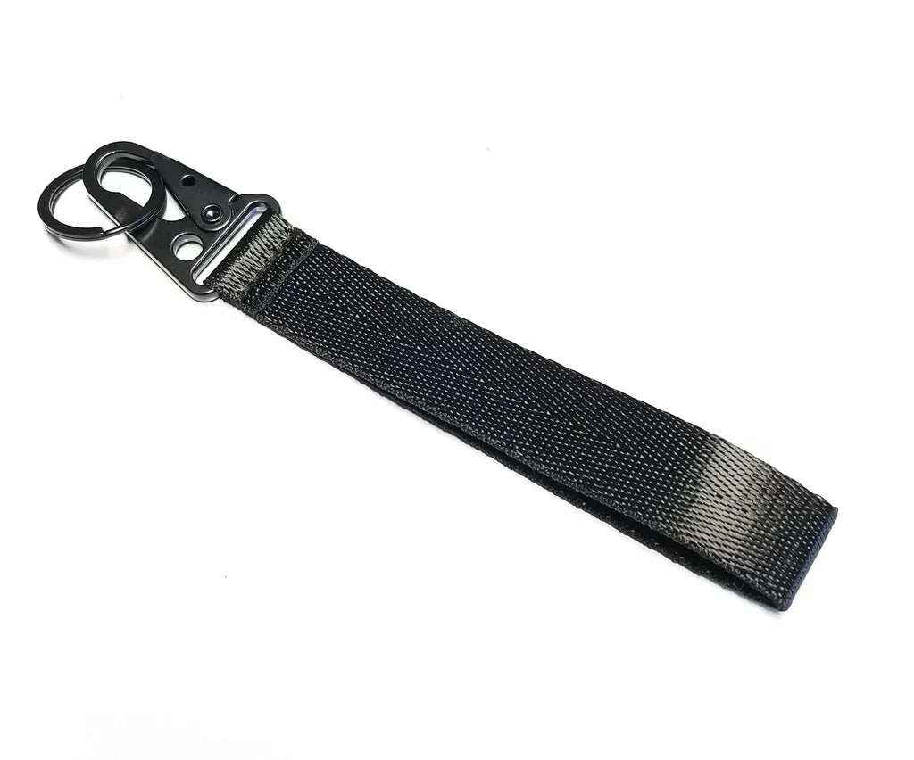 BRAND NEW  Black Racing Keychain Metal key Ring Hook Strap Lanyard Universal
