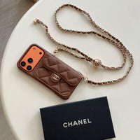 Luxury Wallet iPhone Case With Hand /Crossbody Chain